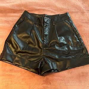 Leather shorts